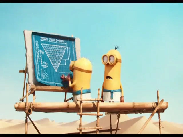 Cảnh trailer Minions 3 với hai Minions hài hước trong phân cảnh vui nhộn